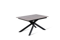 [S-OM/434/MA] Tavolo allungabile in melaminico e metallo, antracite-nero, 90 cm x 140-190 cm x 76 cm
