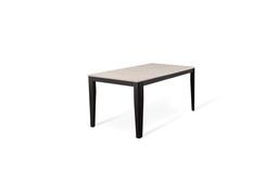 [S-OM/431/CB] Tavolo allungabile in cemento bianco e metallo nero, 90x156-316x76 cm