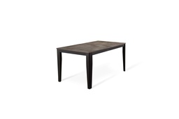 [S-OM/431/CG] Tavolo allungabile in cemento grigio e metallo nero, 90x156-316x76 cm