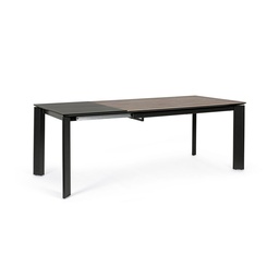 [S-B0731244] Tavolo allungabile grigio e nero