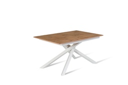 [S-OM/433/RO] Tavolo allungabile in rovere e bianco, 90x140-190x76 cm con top in melaminico e gambe in metallo