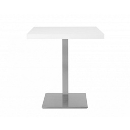 [95741] Tavolo alto Quadrato 75 cm piano bianco e base cromo  cm 70x70xh.75