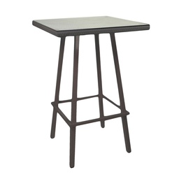 [S-V6442530000] Tavolo Bar Polyrattan Adila Quadrato Noce 70x70x107h cm