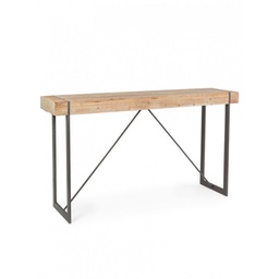 [S-B0740298] Tavolo da bar in acciaio piano iegno di abete GARRETT 200x50x h110 cm