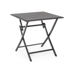 [S-B0662502] Tavolo da esterno pieghevole in alluminio antracite 70x70x71 cm