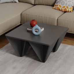 [S-FZ96997] Tavolo design Diamond quadrato da salotto antracite