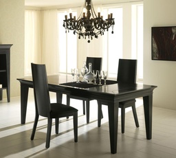 [S-WO/002/B] Tavolo fisso in legno con top bianco, 100x200x75 cm