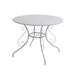 [S-V6449520000] Tavolo in alluminio bianco latte cm 95