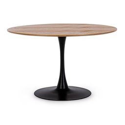 [S-B0732980] Tavolo in legno e acciaio stile naturale Ø120a - 75h