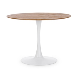 [S-B0732978] Tavolo in legno e alluminio stile naturale Ø100a - 75h