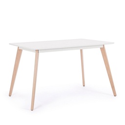 [S-B0732986] Tavolo in legno bianco Michelangelo 120 x 80 cm