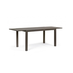 [S-B0662980] Tavolo per esterno allungabile in alluminio caffè 140/210x77x75 cm