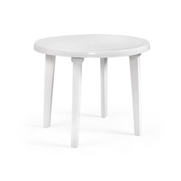 [94832] Tavolo rotondo in polipropilene per esterno Bianco BRAGA diametro 90x h72 cm