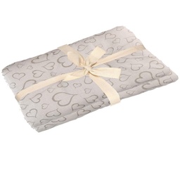 [S-V25078100CE] Telo arredo cuore ecru' 2 piazze 250x280 cm