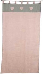 [S-V9159990000] Tenda rosa decoro cuori cm. 154x260