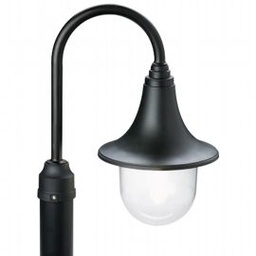 [S-SOV449/06] Testa-palo trasparente, diametro 60mm, altezza max lampada 150mm, IP43 nero
