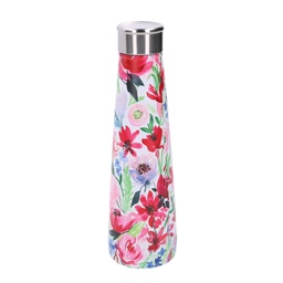 [S-V1501530000] Termos in acciaio rosa tondo con fiori 0,5L cm4,5x7h25