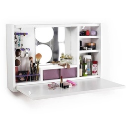 [S-FZ93754] Toiletta richiudibile Leeta con specchio finitura bianco lucido