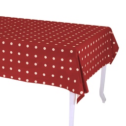 [S-V7920870000] Tovaglia a pois bordeaux rettangolare 140x240 cm