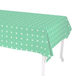 [S-V7920610000] Tovaglia rettangolare verde acqua a pois, cm140x240