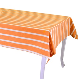 [S-V7921430000] Tovaglia a righe arancione rettangolare cm140x240