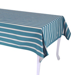 [S-V7921400000] Tovaglia a righe blu petrolio rettangolare 140x180 cm