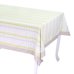 [S-V7906020000] Tovaglia in tessuto verde con patch bordo, rettangolare 140x180 cm