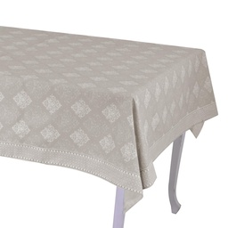 [S-V7919270000] Tovaglia in broccato beige rettangolare cm140x240
