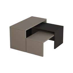[96923] Tris tavolini da caffe tortora  antracite Kanta  cm 65x30xh.39