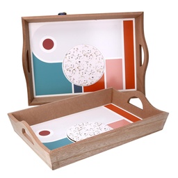 [S-V5917010000] Vassoio in legno marrone 43,5x30x8,5 cm