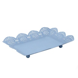 [S-V7019750000] Vassoio metallo azzurro 25x17x4 cm
