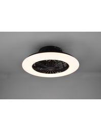 [S-TRIOR62522132] Ventilatore Lampadario Led Dimmerabile Nero 50x50 cm