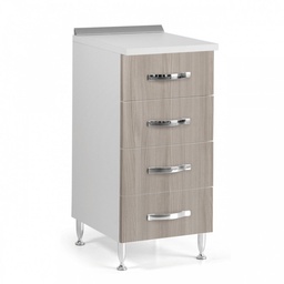 [S-A10043] Cassettiera per cucina 4 cassetti in legno nobilitato Olmo cm H 85x50x40