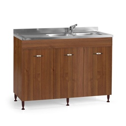 [S-D9-TTZV-FD61] Sottolavello da cucina 3 ante noce antico reversibile Cm 120x50xH 85