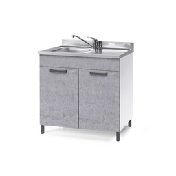 [S-A17619] Sottolavello per cucina grigio cemento 2 ante Cm 80x50xH 85
