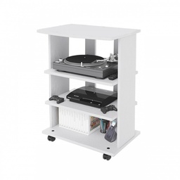 [S-2G-69CQ-1EKJ] Carrello porta Tv Bianco Frassinato 3 ripiani Cm 60x45xH 81