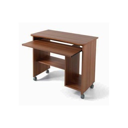 [S-A10166] Portacomputer scrivania ufficio noce antico con ruote H.76 L.93 P.48,5 cm