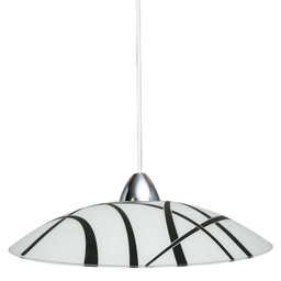 [S-DARIO/S NR] Lampadario sospensione in vetro bianco nero cm 50