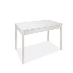 [S-A10126] Tavolo pranzo allungabile bianco interamente legno nobilitato cm 90x160/240