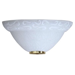 [S-ASIA/AG BI] Applique in vetro screpolato bianco con ganci in oro diam. 30 xh.13  cm
