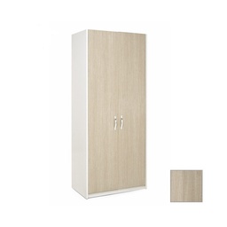 [S-A10104] Armadio 2 ante cassa bianca e frontale colore olmo Cm 91x52xH 210