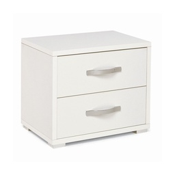 [SA-A10005] Comodino con 2 cassetti bianco frassinato in legno nobilitato 36x52xH 43