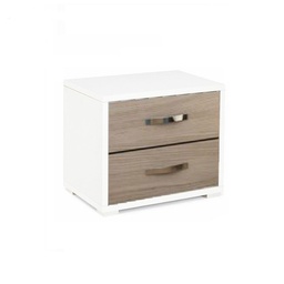 [SA-A10102] Comodino con cassa bianca frontale Olmo 2 cassetti 36x52xH 43