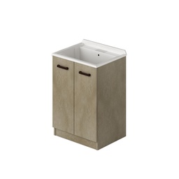 [SA-AZ25123] Mobile lavatoio per lavanderia 2 ante Argilla H86x61x50cm