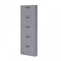 [SA-A17171] Scarpiera Slim 5 ribalte grigio cemento legno nobilitato h.180x65x15 cm