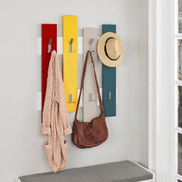 [99383] Appendiabiti a muro Wave multicolor con 8 ganci