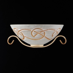 [SA-BL225-AP1-AV] Applique in ferro Avorio Decape rifinitura Oro una luce 33x16x h13 cm