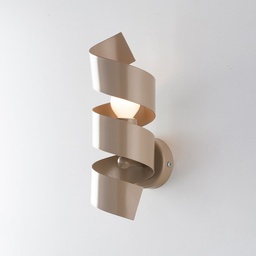 [SA-BL141-AP1-TO] Applique moderna spirale in ferro una luce Tortora 13x h28 cm