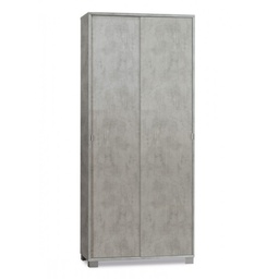 [SA-A798CECEK] Armadio Multiuso Due Ante Scorrevoli con Ripiani Beton Cemento 82x41x h190 cm
