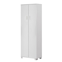 [SA-A668BFBFK] Armadio Scarpiera Multiuso Due Ante Cinque Ripiani Bianco Cenere 62x34x h178 cm